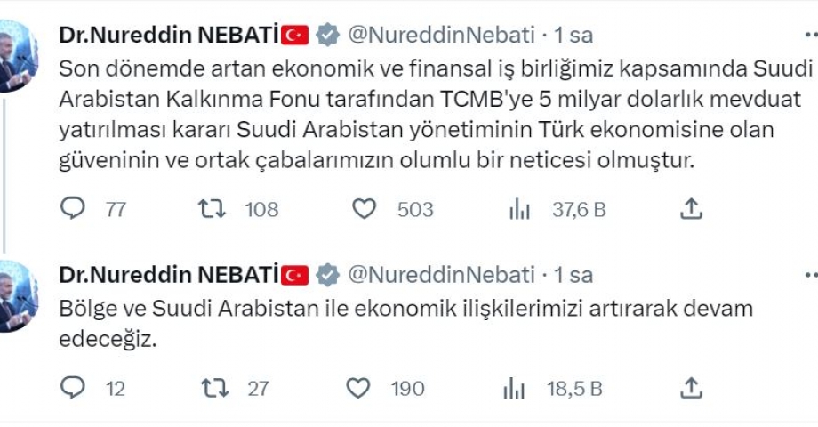 Suudi Arabistan'dan Merkez Bankası'na 5 milyar dolarlık mevduat yatırımı